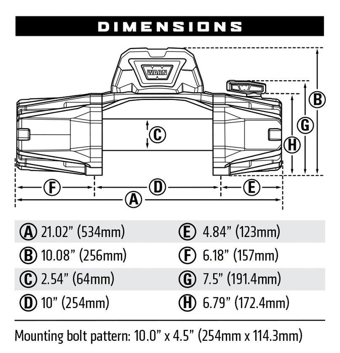 WARN VR EVO 10 WINCH VR EVO WINCHES 103252