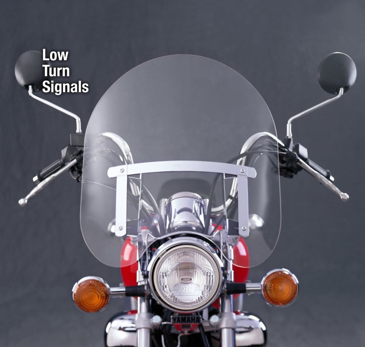 National Cycle 83-22 Harley XL/FXR/D/17-25 Hon/07+ Kaw Dakota 3 w/Low Turn Signals Windshield-Clr NC125A