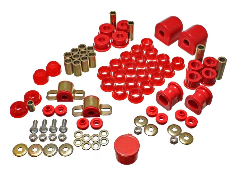 Energy Suspension 91-94 Compatible with Nissan Sentra/NX1600/2000 Red Hyper-Flex Master Bushing Set 7.18104R