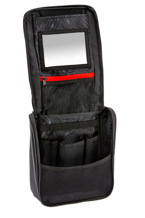 ARB Toiletries Bag Charcoal Finish w/ Red Highlights PVC Outer Shell Mesh Pockets Mirror ARB4209