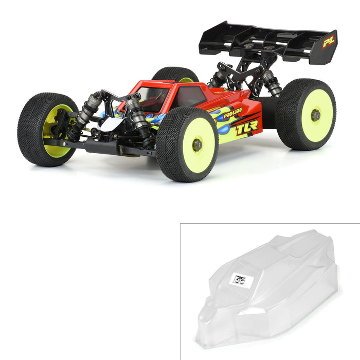 Pro-Line Racing 1/8 Axis Clear Body TLR 8ight-XE with LCG Battery PRO356700 Car/Truck Bodies wings & Decals