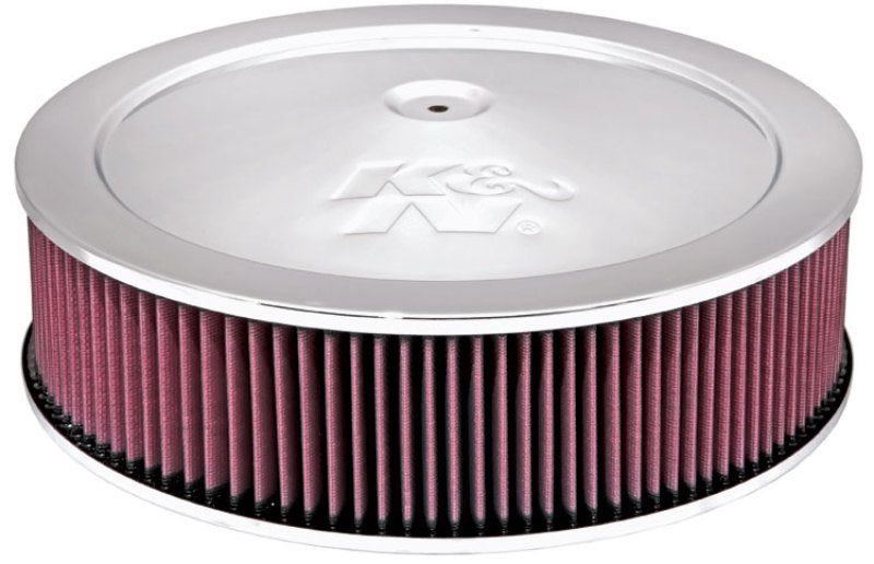 K&N 14in Red Custom Air Cleaner Assembly 5.125in ID x 14in OD x 3.75in H x 1.25in Drop Base 60-1290