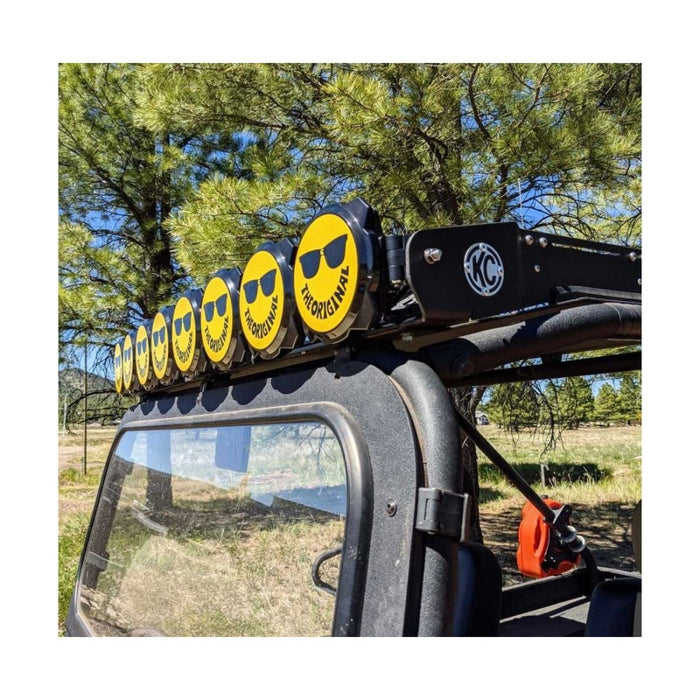 KC HiLiTES 6in. Hard Cover for Gravity Pro6 LED Lights (Single) Smiley Face- Yellow/Black KC Logo 5114