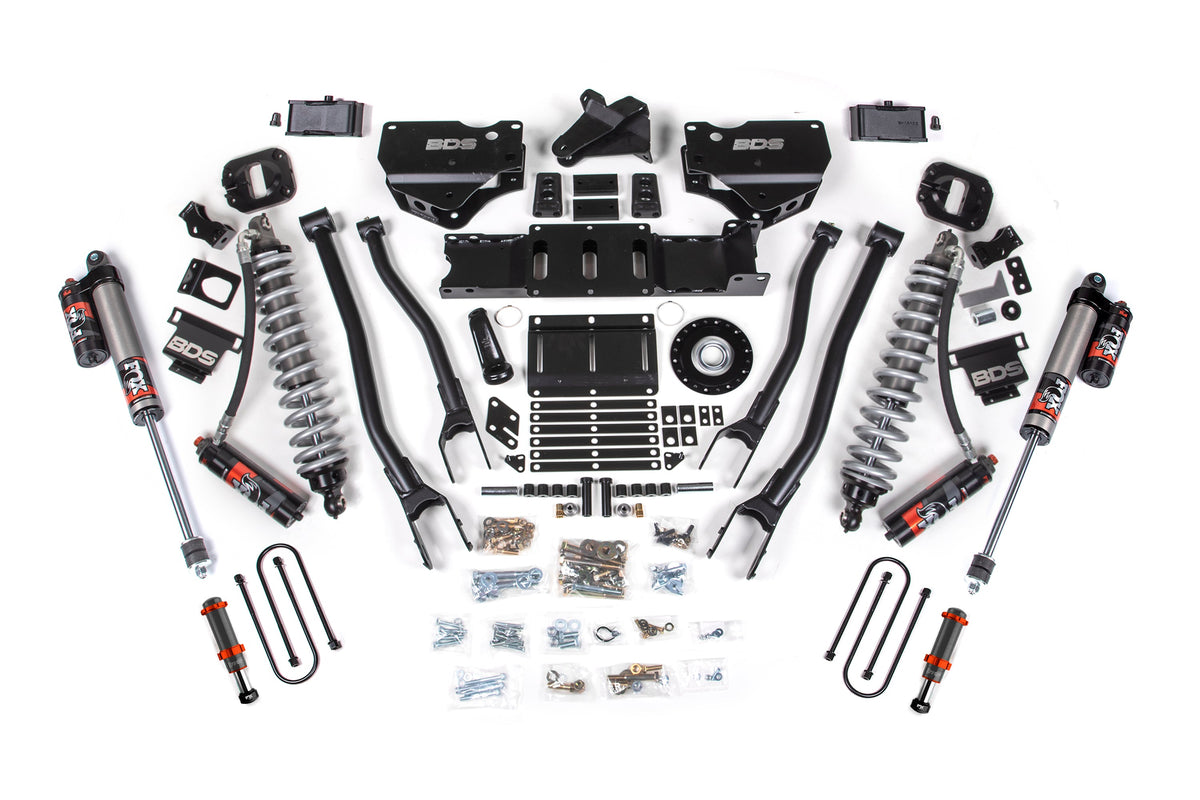 BDS 2025-2026 Fits RAM 3500 Diesel 4" 4-Link Suspension Lift Kit, 2" Rear Lift, Block W/o Overload FOX 2.5 Pes C/o FOX 2.0 Ifp Bump Stop, FOX 2.5 Pes Shocks 2157PESB