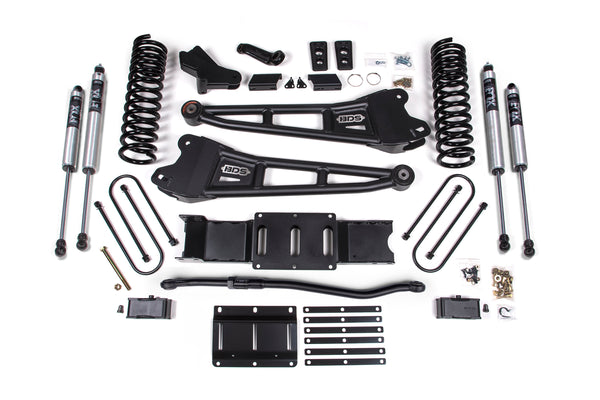BDS 2025-2026 Fits RAM 3500 Diesel 4" Radius Arm Suspension Lift Kit, 2" Rear Lift W/ Overload, Block FOX 2.0 Ifp Ps Shocks 2153FS
