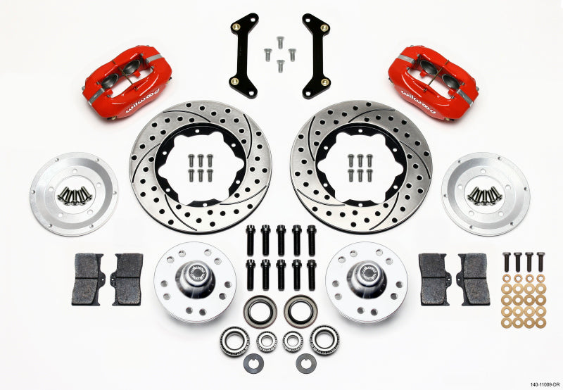 Wilwood Forged Dynalite Front Kit 11.00in Drilled Red 79-87 Fits GM G Body 140-11009-DR