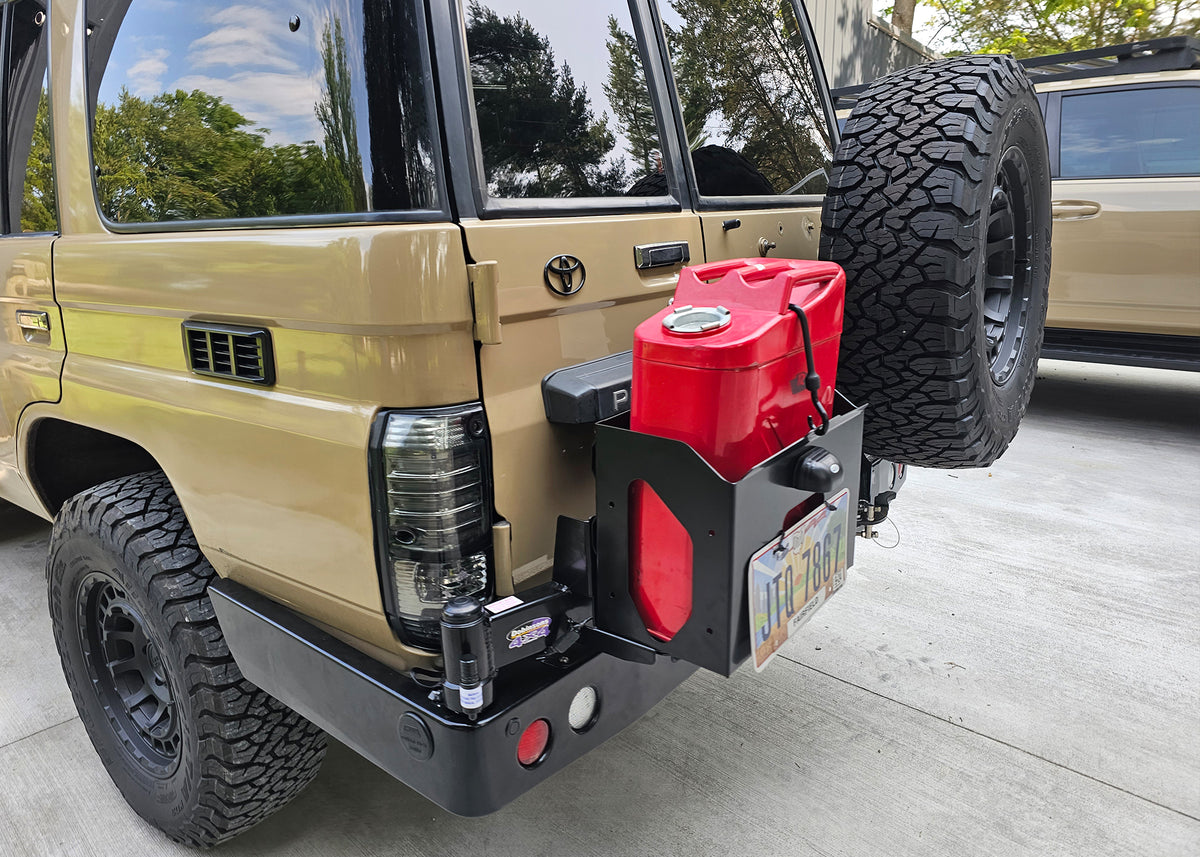 Dobinsons Rear Bar Lc 76 Series (542MM Wing Length) with Jerry Can Holder and Single Tire Carrier ( ) - BW80-4133