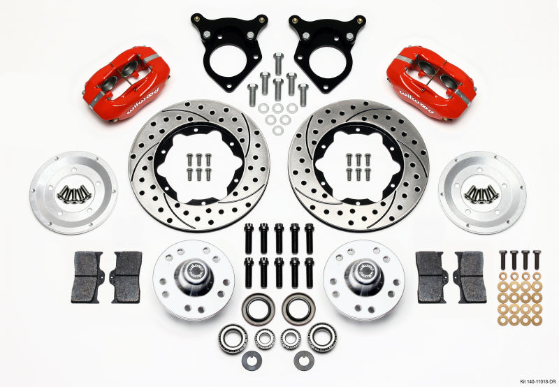 Wilwood Forged Dynalite Front Kit 11.00in Drilled Red 87-93 Mustang 5 Lug 140-11018-DR