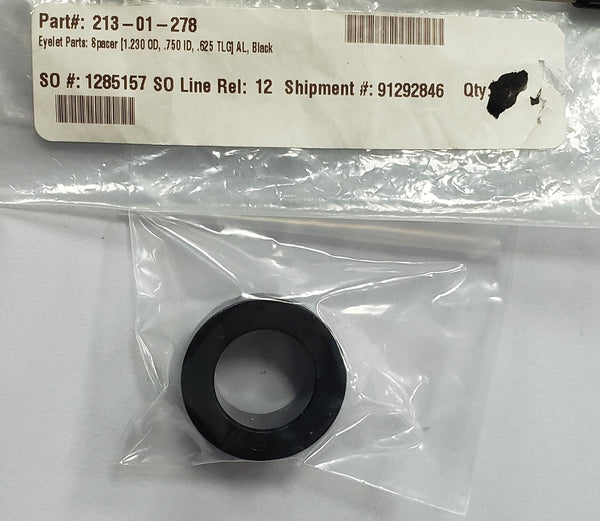 FOX Shock Eyelet Spacer 1.230 OD x .750 ID x .625 Aluminum Black 213-01-278
