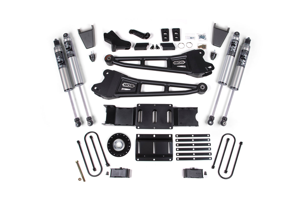 BDS 2025-2026 Fits RAM 3500 Diesel 4" Radius Arm Suspension Lift Kit W/ Indexing Ring, 2" Rear Lift, Block W/o Overload FOX 2.5 Pes C/o, FOX 2.5 Pes Shocks 2167PPS