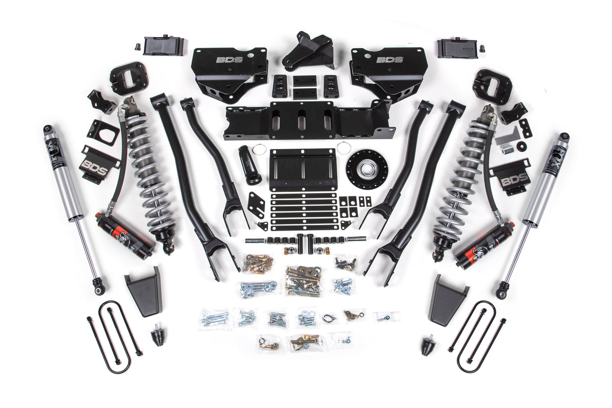 BDS 2025-2026 Fits RAM 3500 Diesel 4" 4-Link Suspension Lift Kit, 2" Rear Lift, Block W/o Overload FOX 2.5 Pes C/o, FOX 2.5 Pes Shocks 2157PPS