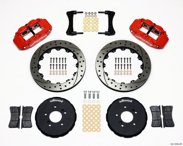 Wilwood Narrow Superlite 6R Front Hat Kit 12.88in Drill Red Fits Honda S2000 140-10309-DR