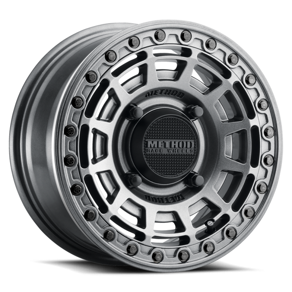 Method MR415 Beadlock 15x10 / 6+4/25mm Offset / 5x4.5 / 76 CB Graphite Wheel Gloss Graphite Ring MR415510121264B
