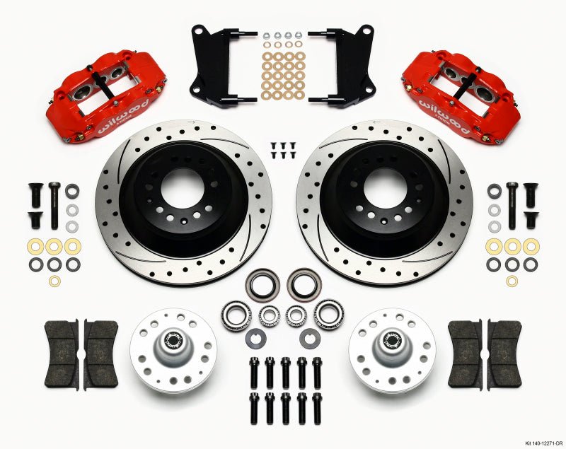 Wilwood Narrow Superlite 6R Front Hub & 1PC Rtr Kit 12.88in Dril -Red 67-69 Camaro 64-72 Nova 140-12271-DR