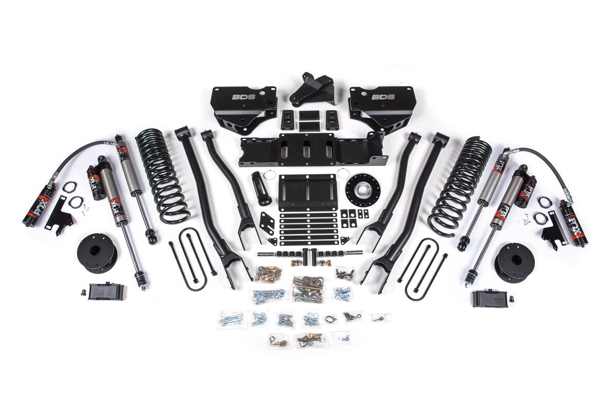BDS 2025-2026 Fits RAM 3500 Gas 4" 4-Link Suspension Lift Kit W/ Indexing Ring, 3" Rear Lift, OE Air Bag FOX 2.5 Pes Shocks 2164FPE