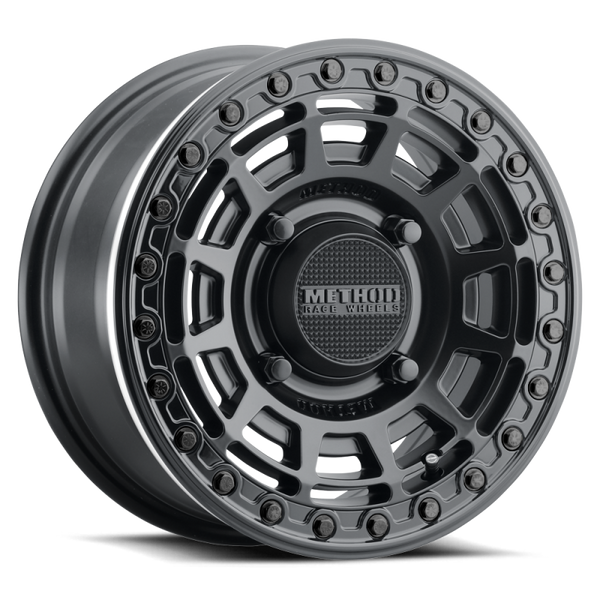 Method MR415 Beadlock 15x10 / 6+4/25mm Offset / 5x4.5 / 76 CB Matte Black Wheel Gloss Black Ring MR415510121064B