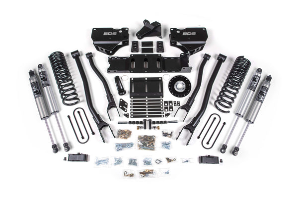 BDS 2025-2026 Fits RAM 3500 Gas 4" 4-Link Suspension Lift Kit W/ Indexing Ring, 2" Rear Lift W/o Overload, Block FOX 2.5 Ifp Ps Shocks 2162PS