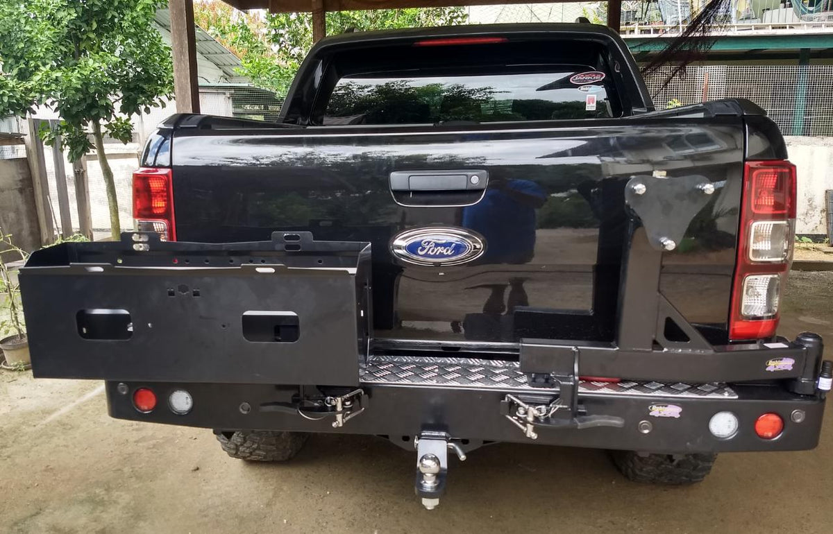 Dobinsons Rear Bar Fits Ford Ranger Pxii 2015+ with Single Wheel Carrier & Dual Jerry Can Holder ( ) - BW80-4138