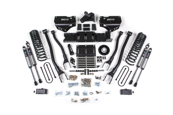 BDS 2025-2026 Fits RAM 3500 Diesel 4" 4-Link Suspension Lift Kit W/ Indexing Ring, 2" Rear Lift W/o Overload, Block FOX 2.0 Ifp Ps Shocks 2157FS