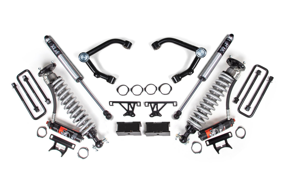 BDS 2014-2018 Fits GM 1500 4WD 3" Suspension Lift Kit Aluminum / Stamped Steel OE Uca , 1" Rear Lift, Block FOX 2.5 Pes C/o, FOX 2.0 Ifp Ps Shocks 758PSS