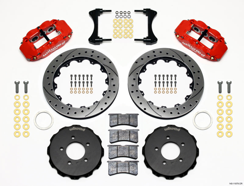 Wilwood Narrow Superlite 6R Front Hat Kit 12.88in Drill Red 2006-Up Civic / Crz 140-11978-DR