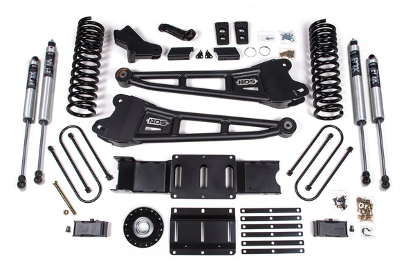 BDS 2025-2026 Fits RAM 3500 Gas 4" Radius Arm Suspension Lift Kit W/ Indexing Ring, 2" Rear Lift W/o Overload, Block FOX 2.0 Ifp Ps Shocks 2172FS