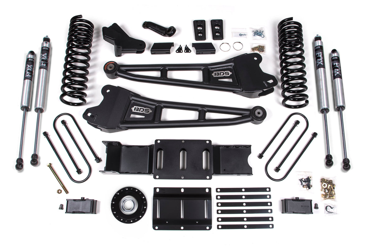 BDS 2025-2026 Fits RAM 3500 Gas 4" Radius Arm Suspension Lift Kit W/ Indexing Ring, 3" Rear Lift W/o Overload, Block FOX 2.0 Ifp Ps Shocks 2170FS