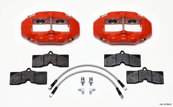 Wilwood D8-4 Front Caliper Kit Red Corvette C2 / C3 65-82 140-10789-R
