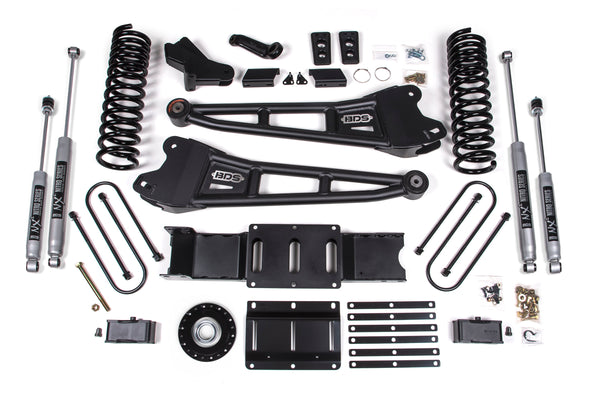 BDS 2025-2026 Fits RAM 3500 Gas 4" Radius Arm Suspension Lift Kit W/ Indexing Ring, 2" Rear Lift W/ Overload, Block NX2 Shocks 2173H