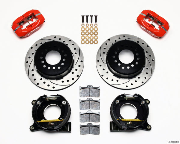 Wilwood Forged Dynalite P/S Park Brake Kit Drilled Red Fits Chevy C-10 2.42 Offset 5-lug 140-10094-DR