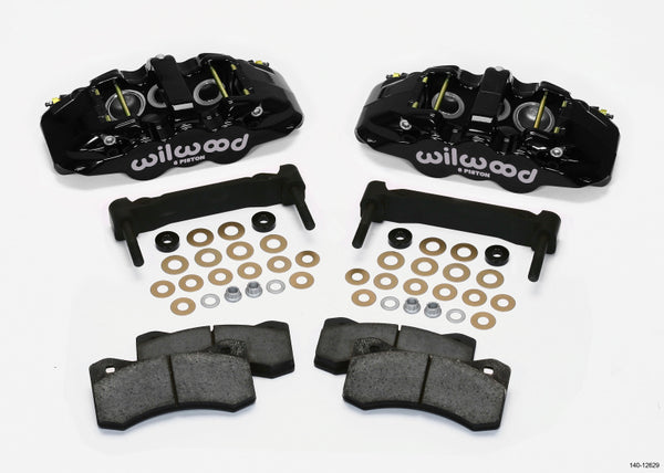 Wilwood AERO6 Front Caliper & Bracket Kit Black 97-13 C5/C6 Corvette W/ OEM HD/Z51 Rotors 140-12629
