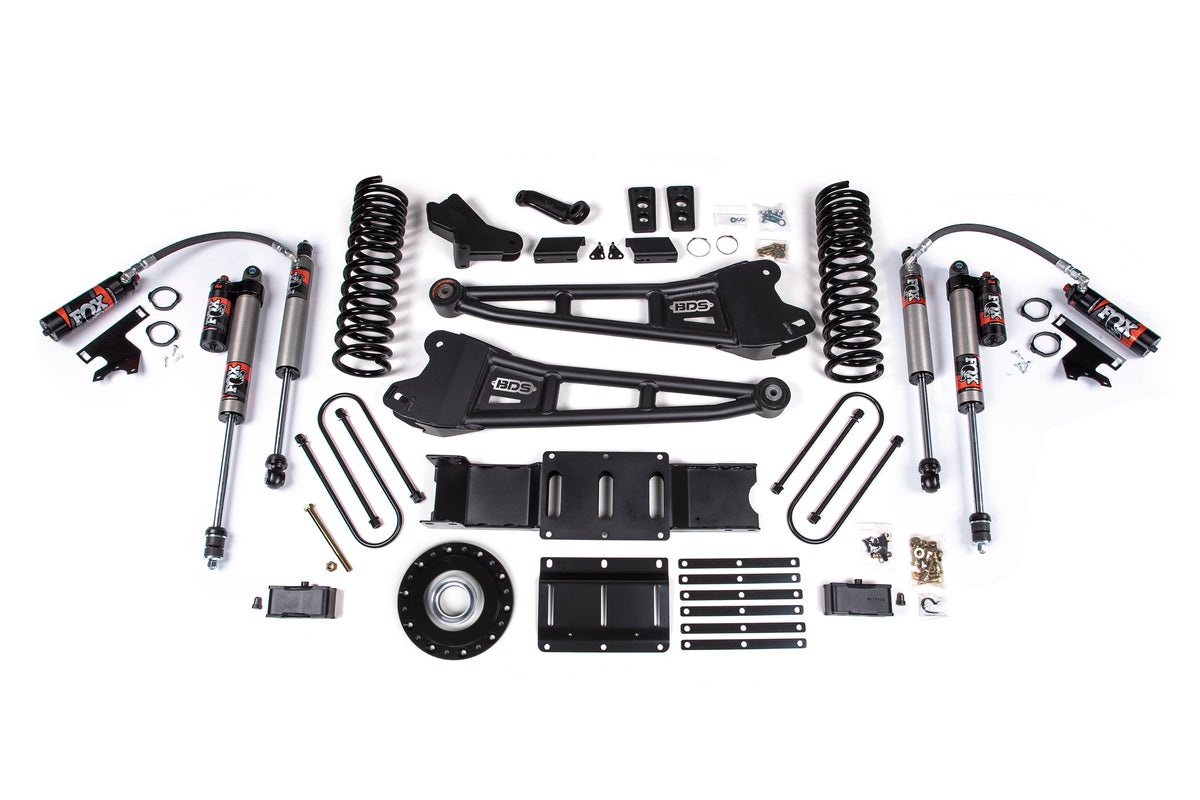 BDS 2025-2026 Fits RAM 3500 Diesel 4" Radius Arm Suspension Lift Kit W/ Indexing Ring, 3" Rear Lift, Block W/ OE Air Assist FOX 2.5 Pes C/o FOX 2.0 Ifp Bump Stop, FOX 2.5 Pes Shocks 2169PESB