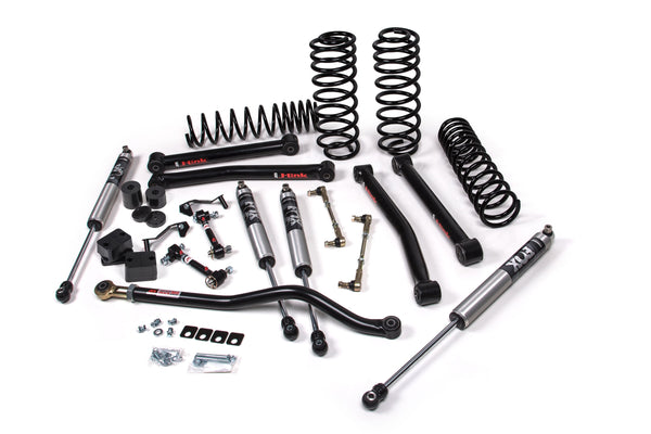 JKS 2018-2025 Fits Jeep Wrangler JL - 4Dr - J-Konnect 3.5" Suspension Lift Kit - HD Rate Coil Springs Front, Rear - JSpec Shocks Front, Rear, Fits 2018-2025 Jeep Wrangler JL JSPEC124K