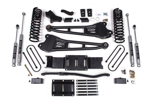 BDS 2025-2026 Fits RAM 3500 Diesel 4" Radius Arm Suspension Lift Kit, 3" Rear Lift W/ Overload, Block NX2 Shocks 2151H