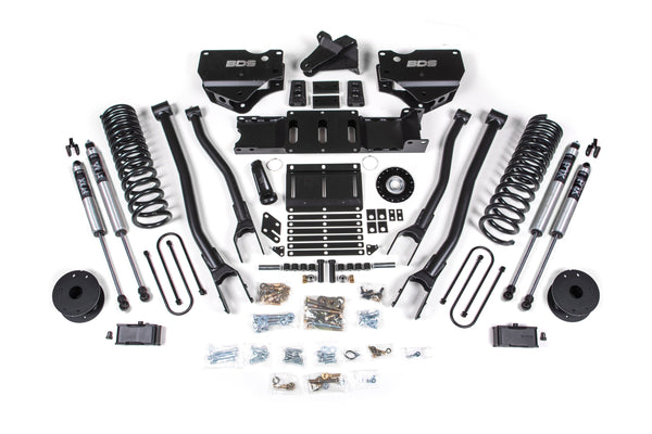 BDS 2025-2026 Fits RAM 3500 Gas 4" 4-Link Suspension Lift Kit W/ Indexing Ring, 3" Rear Lift, OE Air Bag FOX 2.0 Ifp Ps Shocks 2164FS