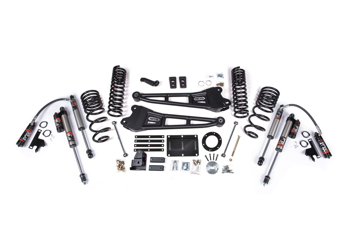 BDS 2014-2018 Fits RAM 2500 4wd, 6" Radius Arm Suspension Lift Kit, 4" Rear, Spring Diesel W/ Coil Spring Rear NX2 Shocks 2100H