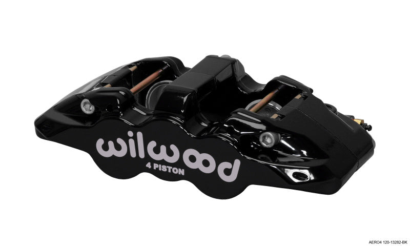 Wilwood Caliper-Aero4-L/H Black 1.62/1.38in Pistons 1.25in Disc 120-13282-BK