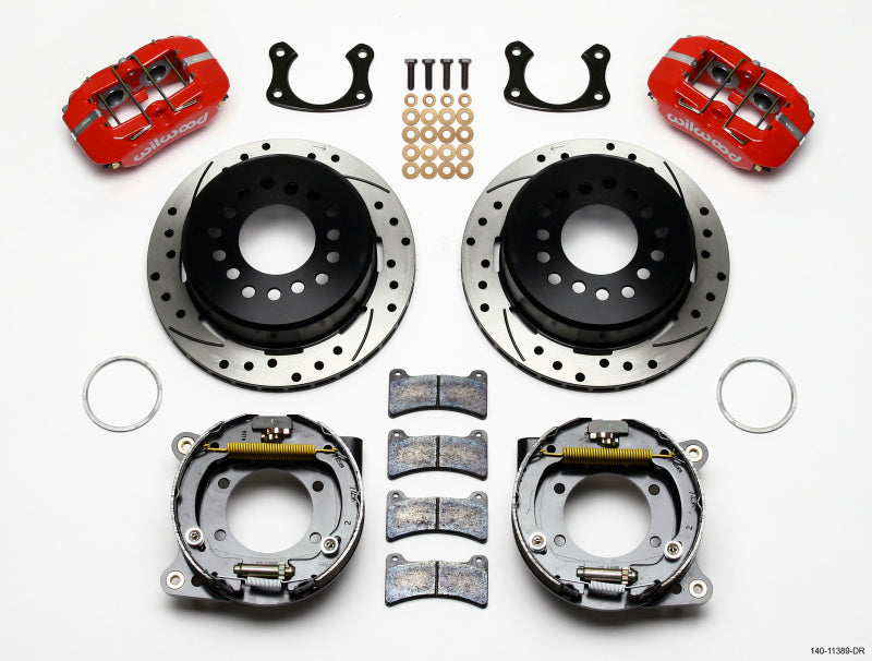 Wilwood Dynapro Low-Profile 11.00in P-Brake Kit Drill-Red New Big Fits Ford 2.50in Offset 140-11389-DR