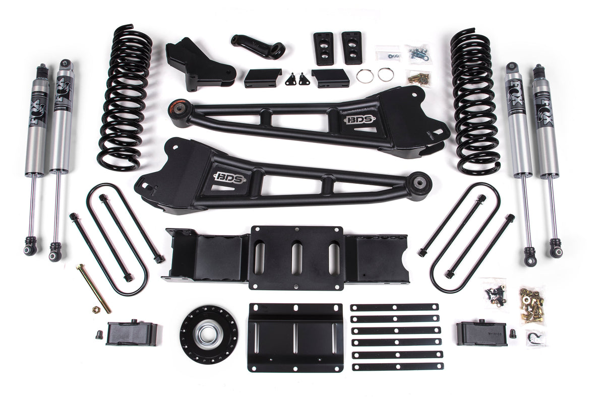 BDS 2025-2026 Fits RAM 3500 Gas 4" Radius Arm Suspension Lift Kit W/ Indexing Ring, 3" Rear Lift W/ Overload, Block FOX 2.5 Ifp Ps Shocks 2171PS