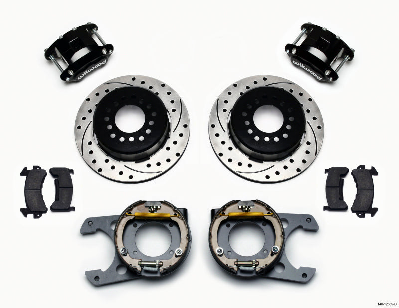Wilwood D154 P/S Park Brake Kit Drilled Fits Chevy C-10 2.42 Offset 5-lug 140-12569-D
