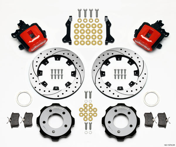 Wilwood Combination Parking Brake Rear Kit 12.19in Drilled Red 2006-Up Civic / Crz 140-11979-DR
