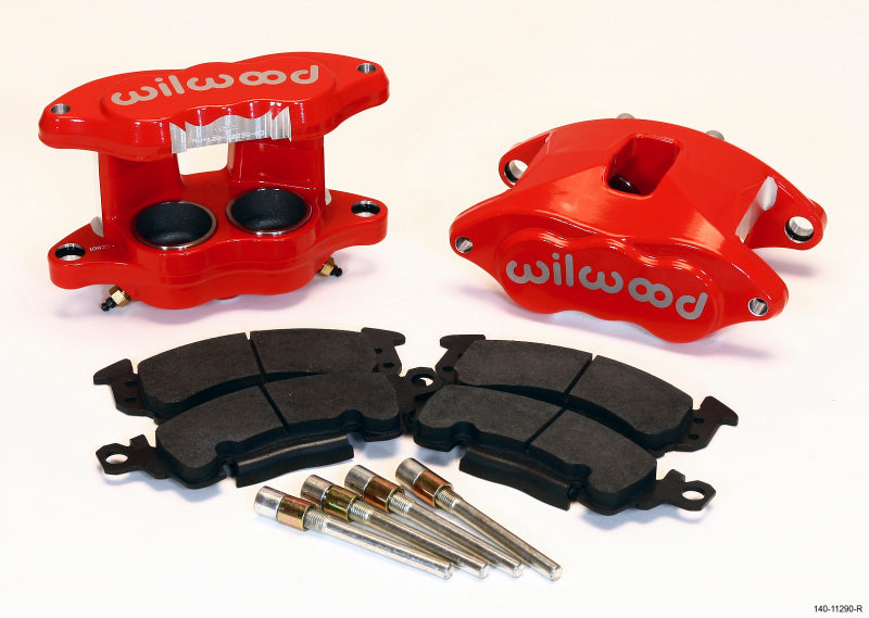 Wilwood D52 Front Caliper Kit Red 2.00 / 2.00in Piston 1.28in Rotor 140-11290-R