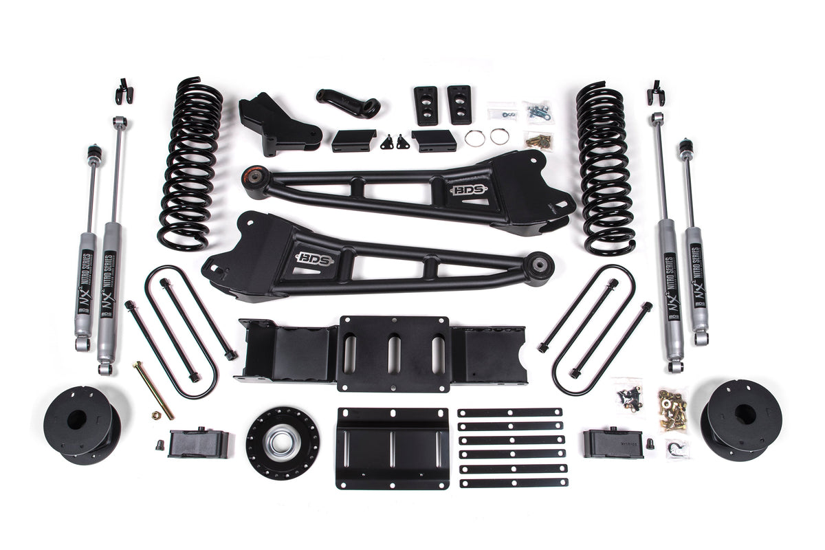 BDS 2025-2026 Fits RAM 3500 Diesel 4" Radius Arm Suspension Lift Kit W/ Indexing Ring, 3" Rear Lift, Block W/ OE Air Assist NX2 Shocks 2169H