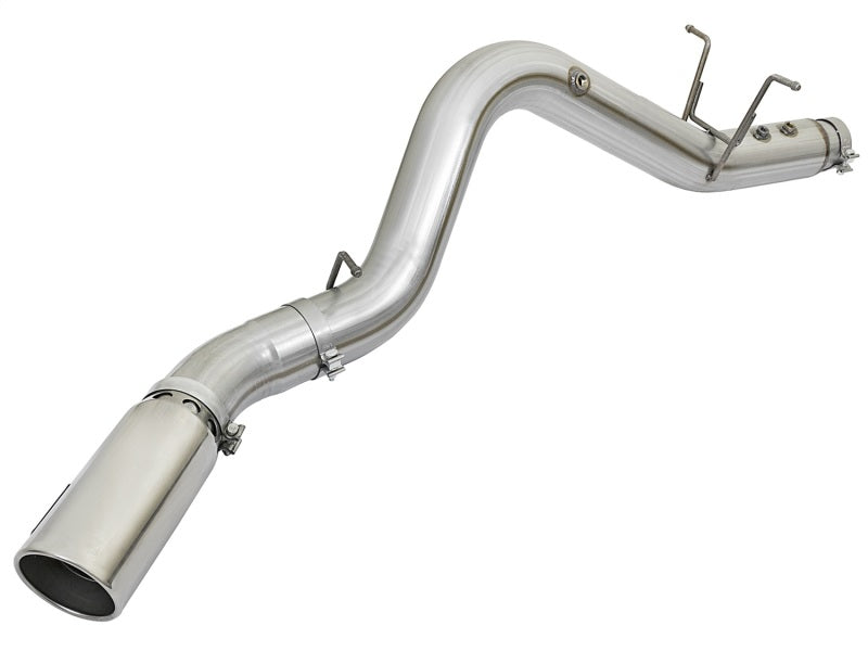 aFe ATLAS 5in DPF-Back Aluminized Steel Exhaust System w/Polished Tips 2017 GM Duramax 6.6L (td) L5P 49-04085-P