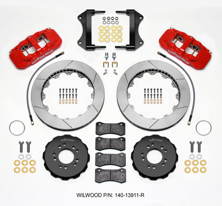 Wilwood AERO6 Front Hat Kit 15.00 Red 2014-up Corvette C7 w/Lines 140-13911-R