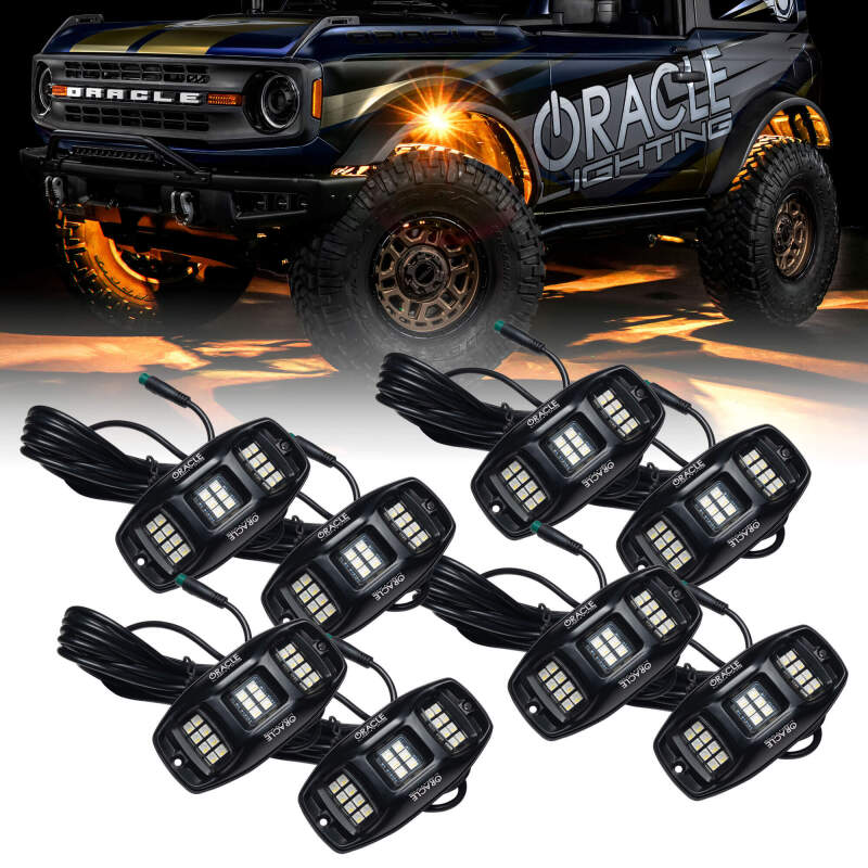 Oracle Underbody RGB+W Wheel Well Rock Light Kit 8 PCS ColorSHIFT SEE WARRANTY 5895-339-8
