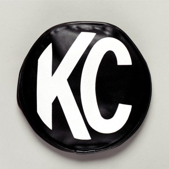 KC HiLiTES 5in. Round Soft Cover (Pair) Black w/White KC Logo 5400