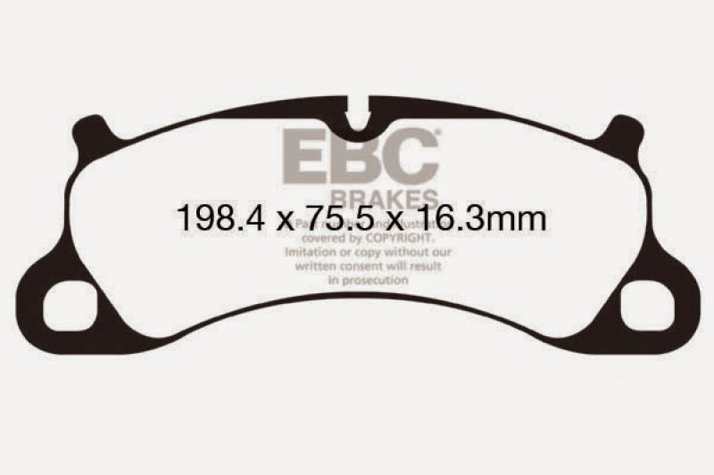 EBC 12-15 Porsche 911 (991) (Cast Iron Rotor only) 3.8 Carrera S Yellowstuff Front Brake Pads DP42144R