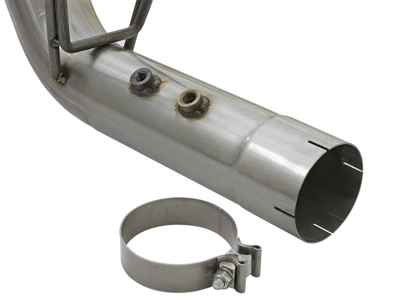 aFe Large Bore-HD 4in 409-SS DPF-Back Exhaust w/Dual Polished Tips 2017 GM Duramax V8-6.6L (td) L5P 49-44086-P