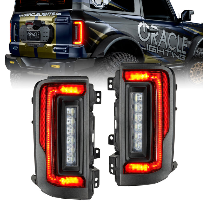 Oracle Lighting "Black Series" Flush Style Led Tail Lights For 2021-2023 Ford Bronco 5892-504-T